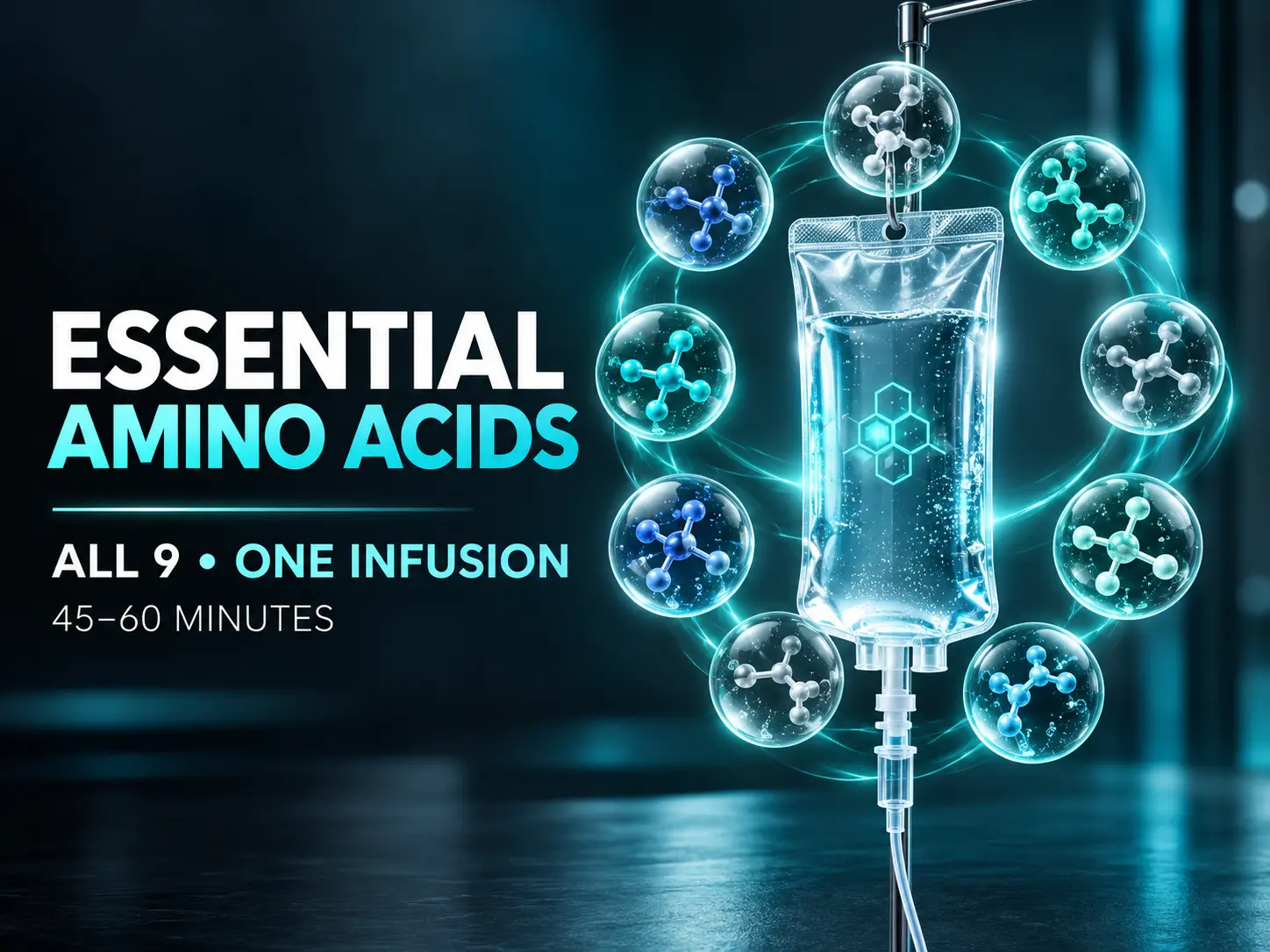 Essential Amino Acids IV infusion containing all nine essential amino acids