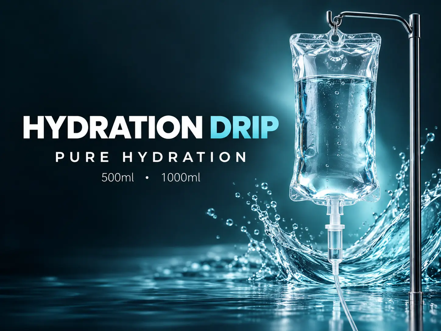 Normal saline Hydration Drip with optional vitamin and mineral add-ons